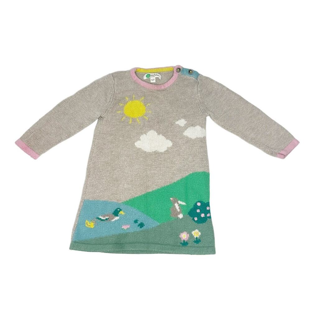 Baby Boden Riverside Scene Sweater Dress Size 6-12 Months